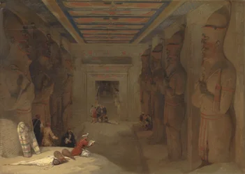 De Hypostyle Zaal van de Grote Tempel in Abu Simbel, Egypte